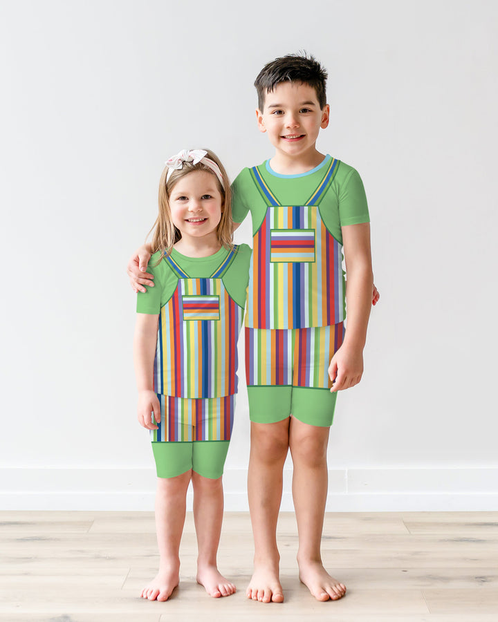 Conjunto de Pijama de Dos Piezas de Bambú con Mangas Cortas y Pantalones Cortos