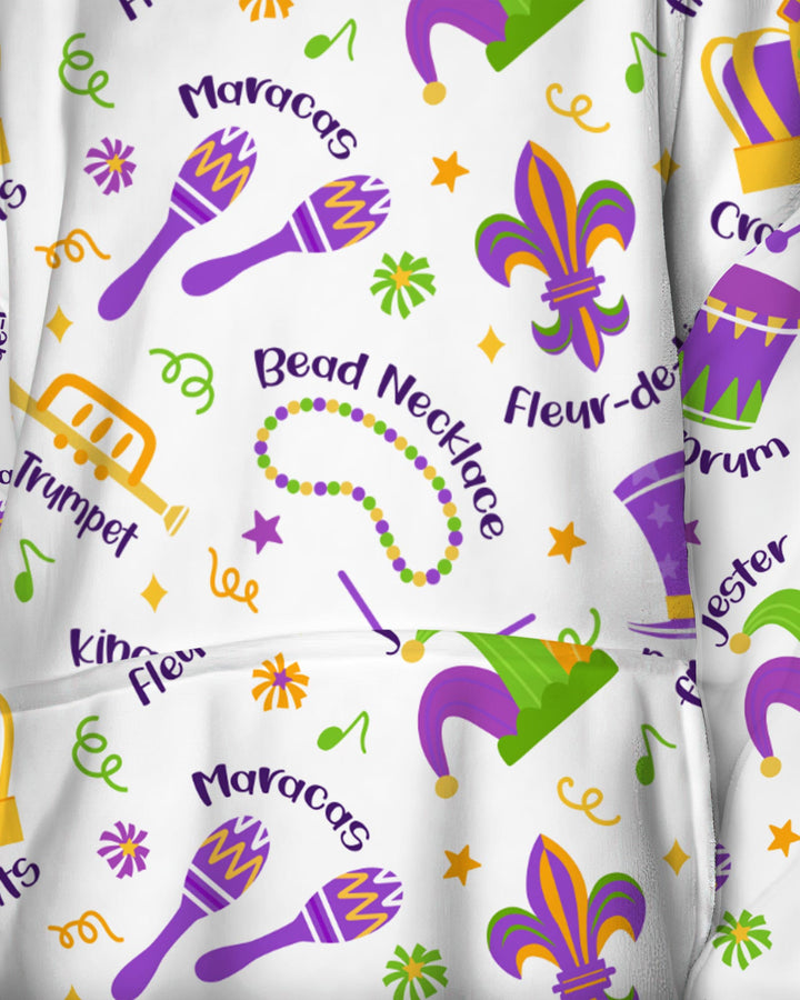 Mardi Gras Family Matching Blanket Hoodie