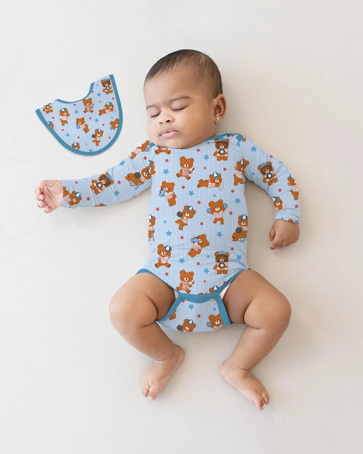 Born To Play Baseball Bamboo Bodysuit