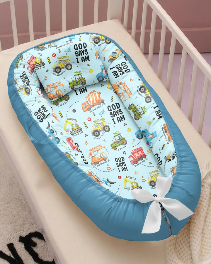 God Says I Am Boy Bamboo Baby Nest Bed
