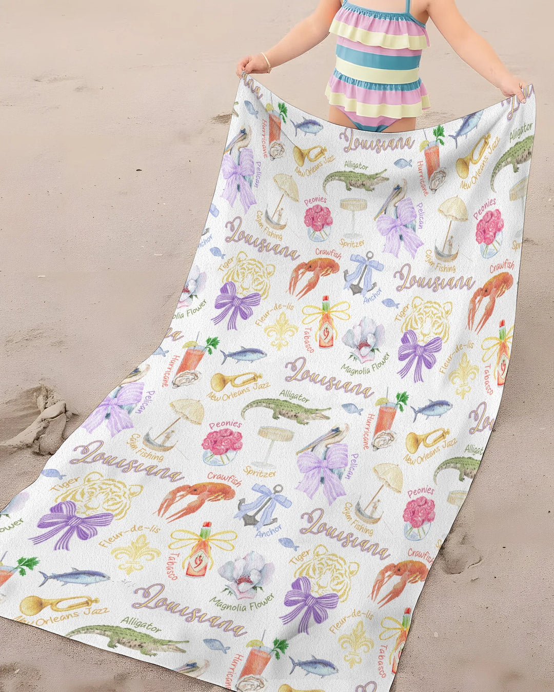 Louisiana Preppy Summer Bamboo Beach Towel