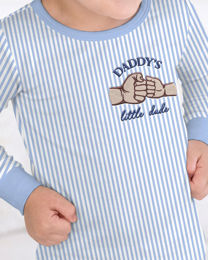 Embroidered Daddy's Little  Bamboo Two Piece Long Sleeve Pajama Set