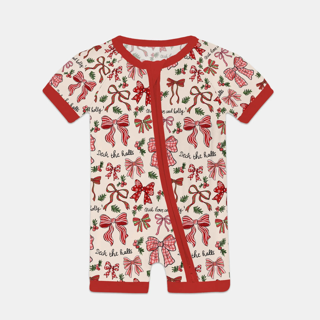 Coquette Christmas Bows Shorty Zippy