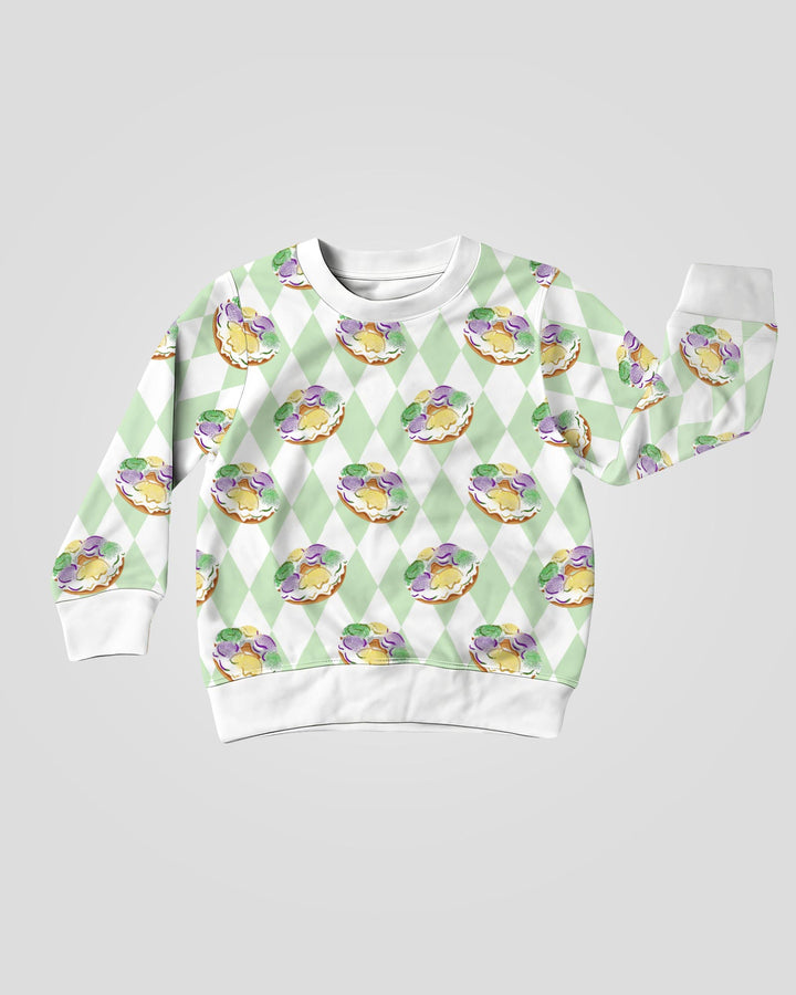 Mardi Gras Donut Crewneck Sweatshirt