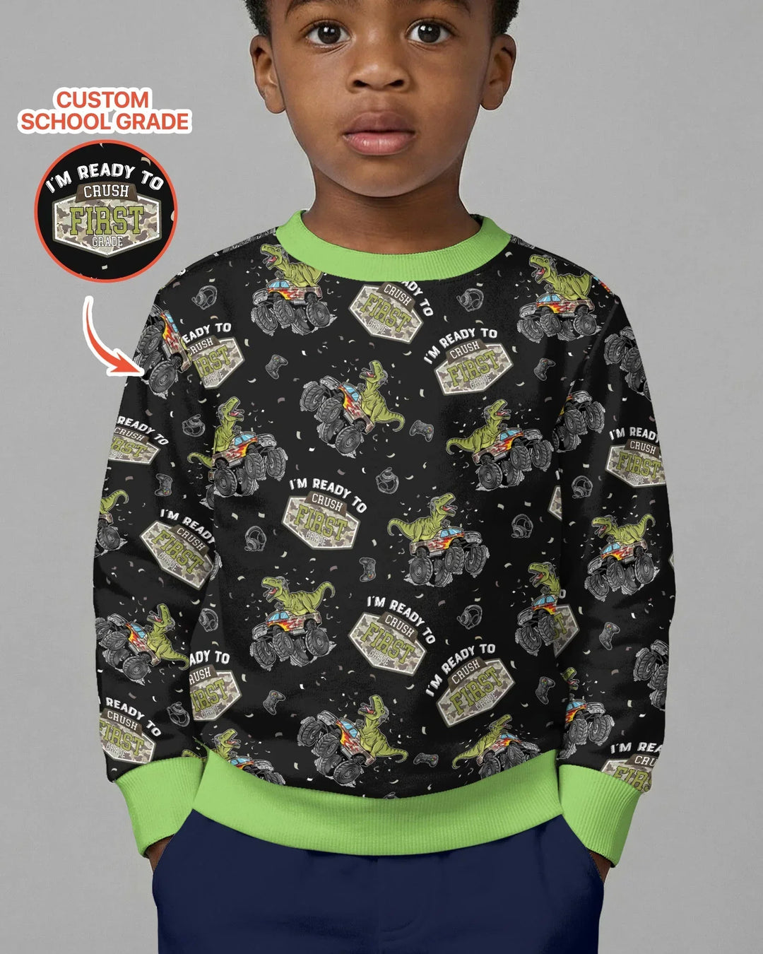 Sudadera de cuello redondo de bambú con plantilla personalizada