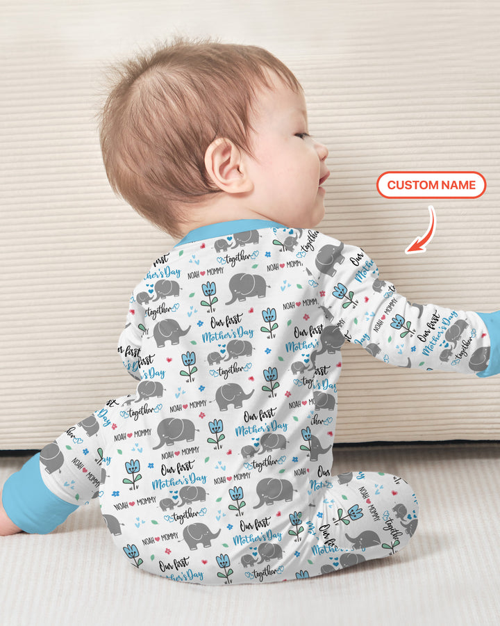 Custom Name Elephant Our First Mother's Day Convertible Zippy