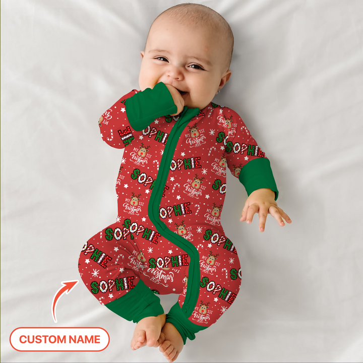 Custom Name "My First Christmas 2025" Convertible Zippy