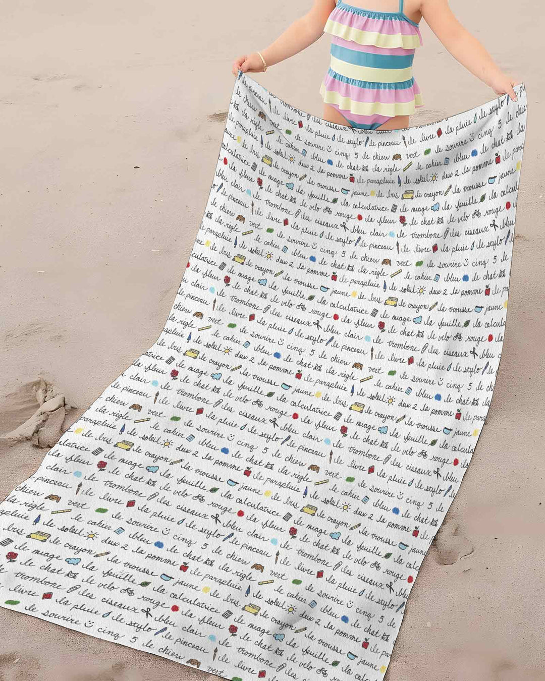 French Classroom Notes Bamboo Beach Towel