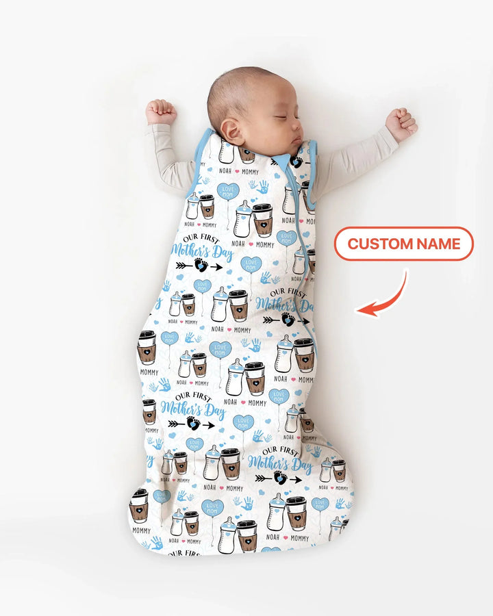 Bolsa de dormir de bambú para el Primer Día de la Madre con nombre personalizado