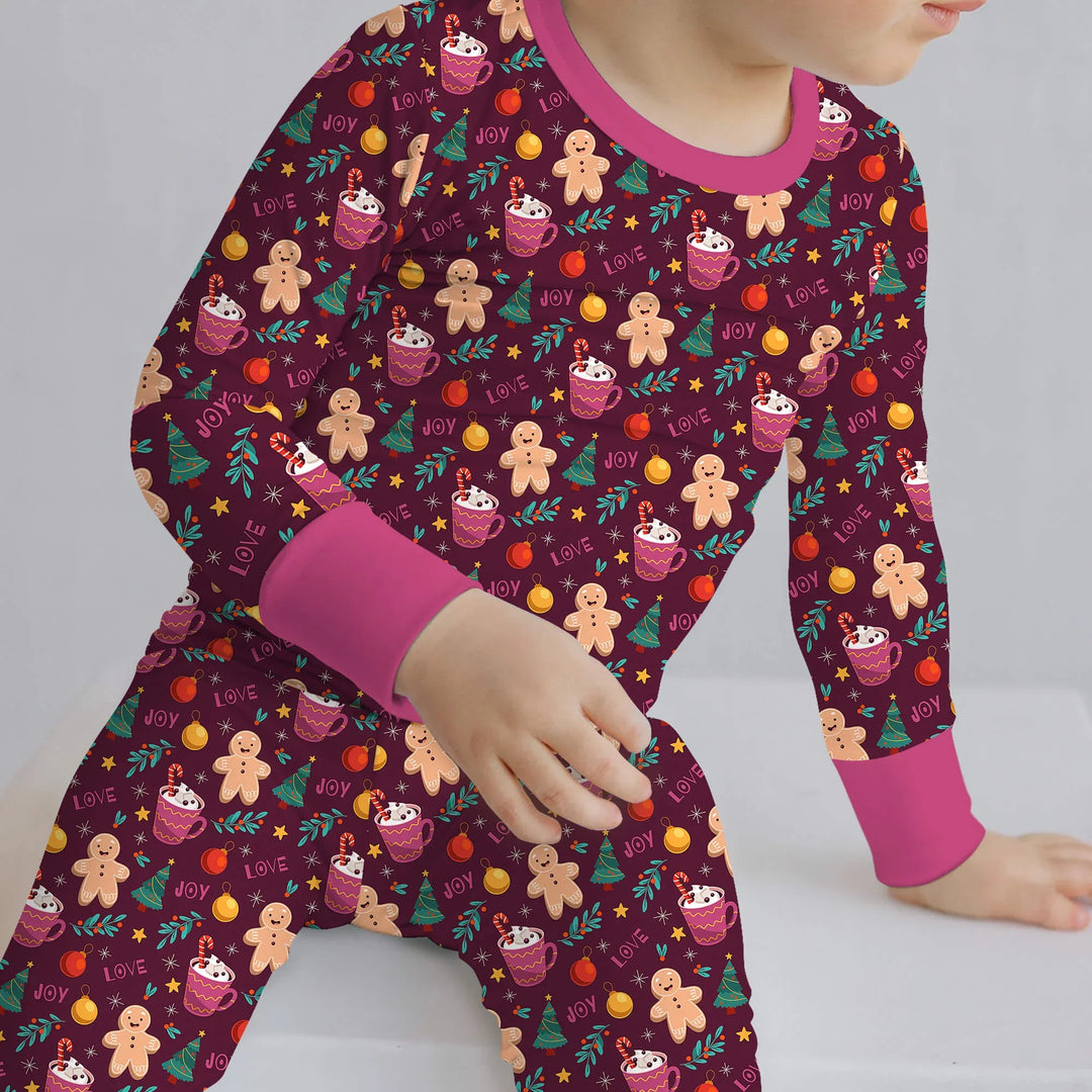 Christmas Ginger Bread Two Piece Pajama Set , Christmas Ginger Bread Two Piece Pajama Set - 12-18M