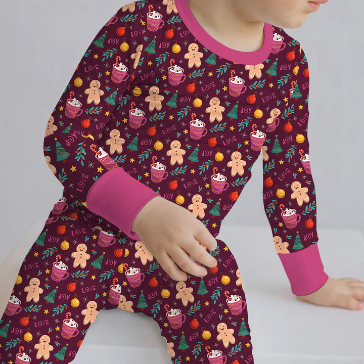 Christmas Ginger Bread Two Piece Pajama Set , Christmas Ginger Bread Two Piece Pajama Set - 12-18M