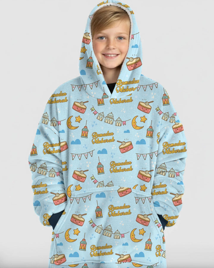 Ramadan Mubarak Wearable Blanket Hoodie