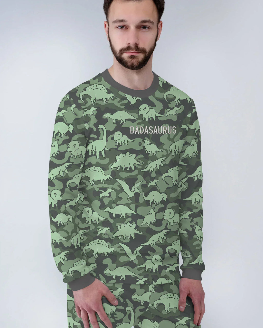 Embroidered Matching With Dadasaurus Bamboo Men's Pajama Set