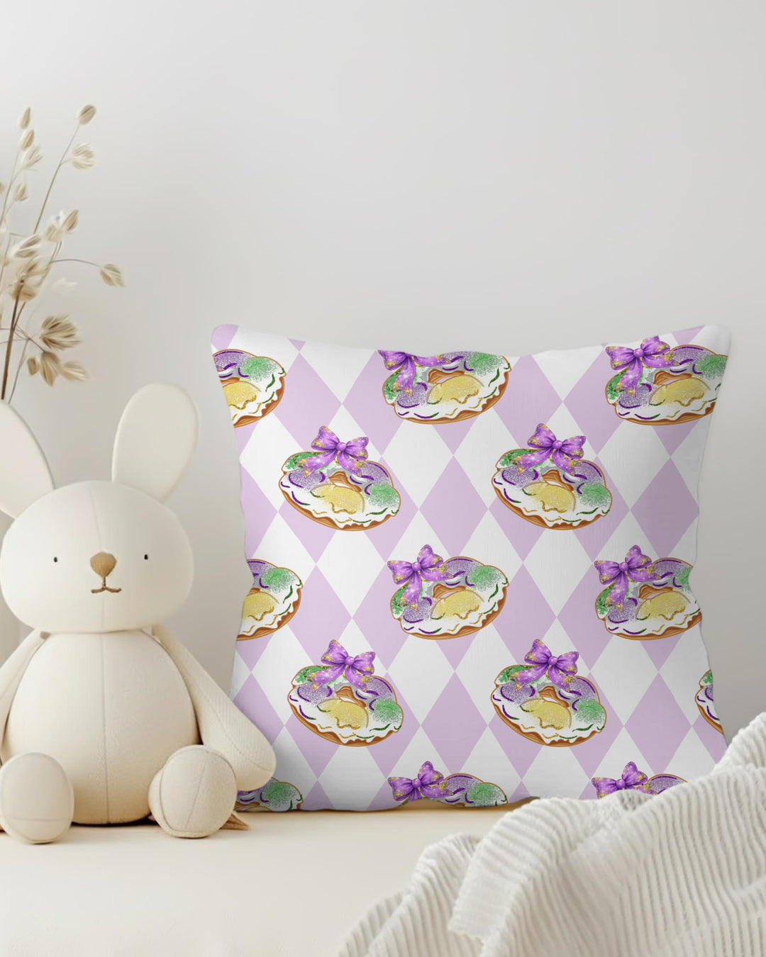 Mardi Gras Donut Pillow Case