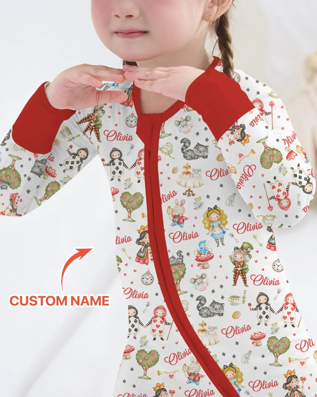 Whimsical Wonderland Tea Party Custom Name Convertible Zippy