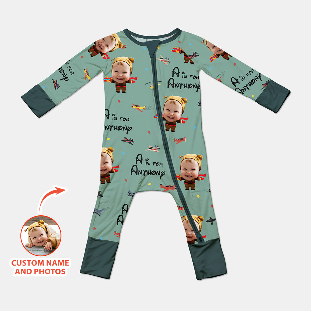 Gerippte Babykleidung mit individuellem Foto - Weich &amp; Skizzenhaft