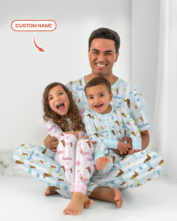 Custom Name Easter Dachshunds Family Matching Convertible Zippy