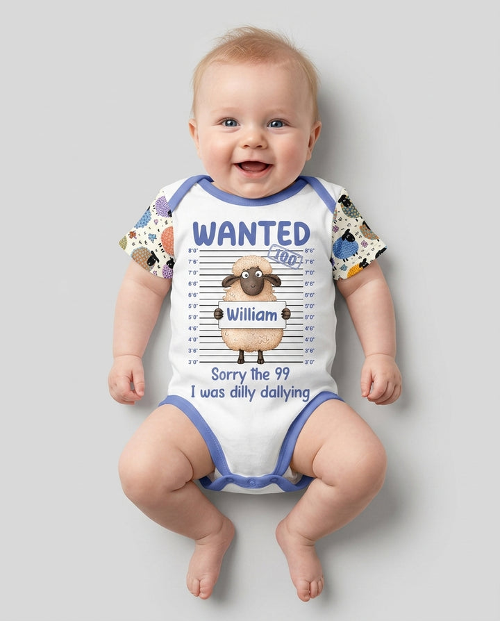 The Lost Sheep Custom Name Bamboo Bodysuit