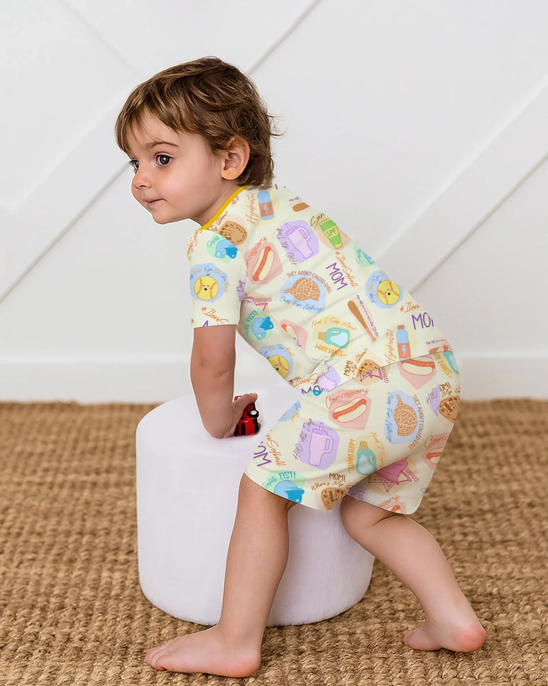 SoftBall Mom Saves The Days Two Piece Short Sleeve Shorts Pajama Set