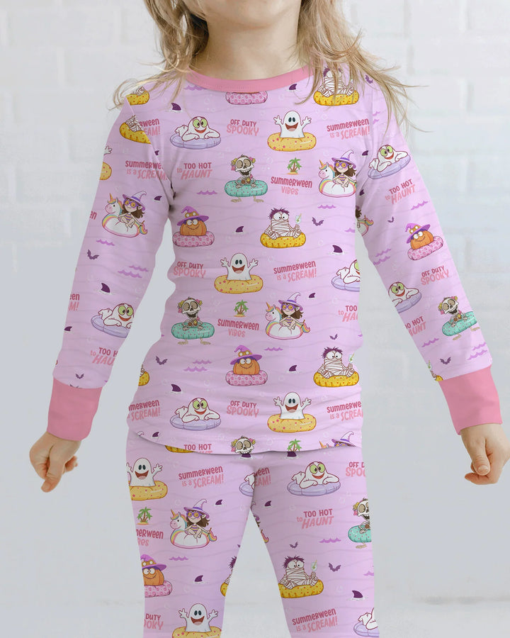 Zweiteiliges Langarm-Pyjama-Set mit Sommerfrüchten