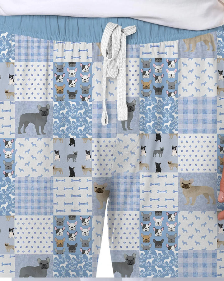 Frenchies Patchwork Family Matching Men's Pajama Set