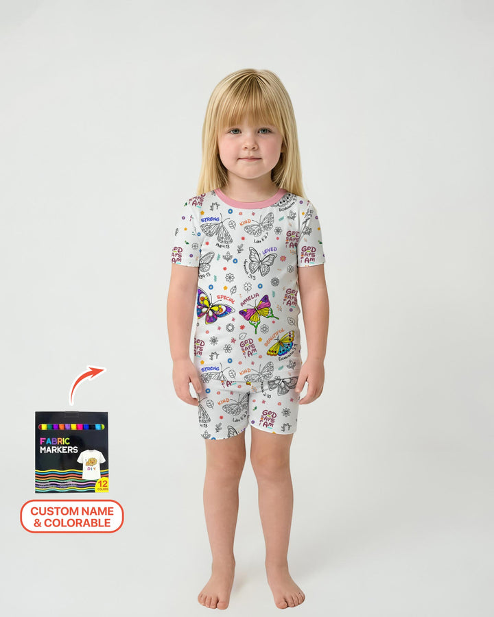 Zweiteiliges Pyjama-Set mit kurzen Ärmeln und Shorts im Sommer-Design