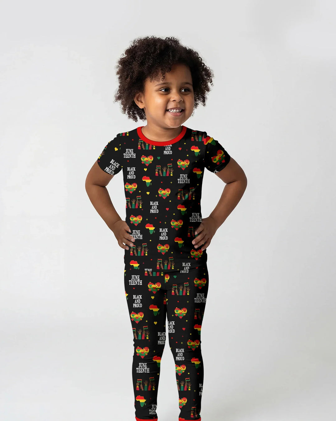 Juneteenth Black and Proud Bamboo Two Piece Short Sleeve Pajama Set