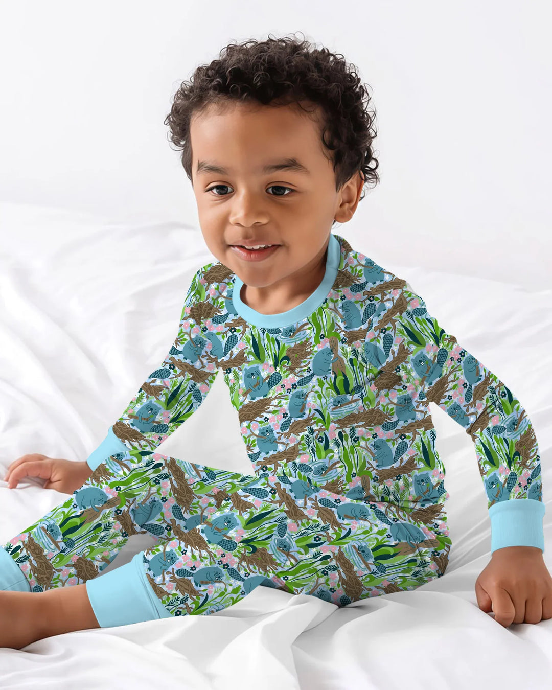 Little Dam Builders Bamboo Two Piece Long Sleeve Pajama Set