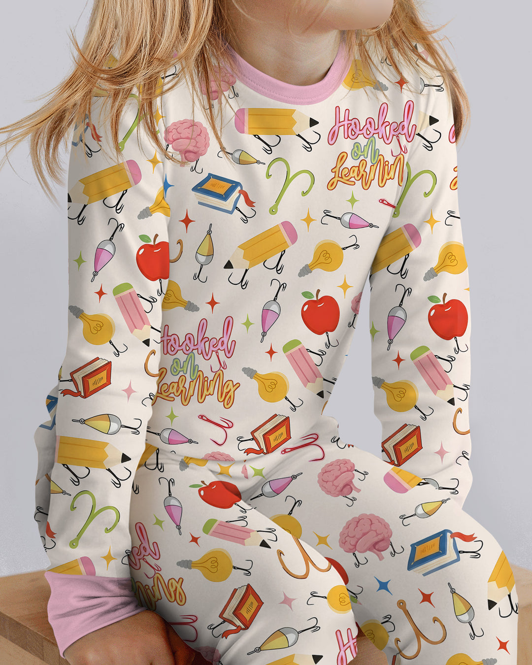 Hooked on Learning Bamboo Two Piece Long Sleeve Pajama Set