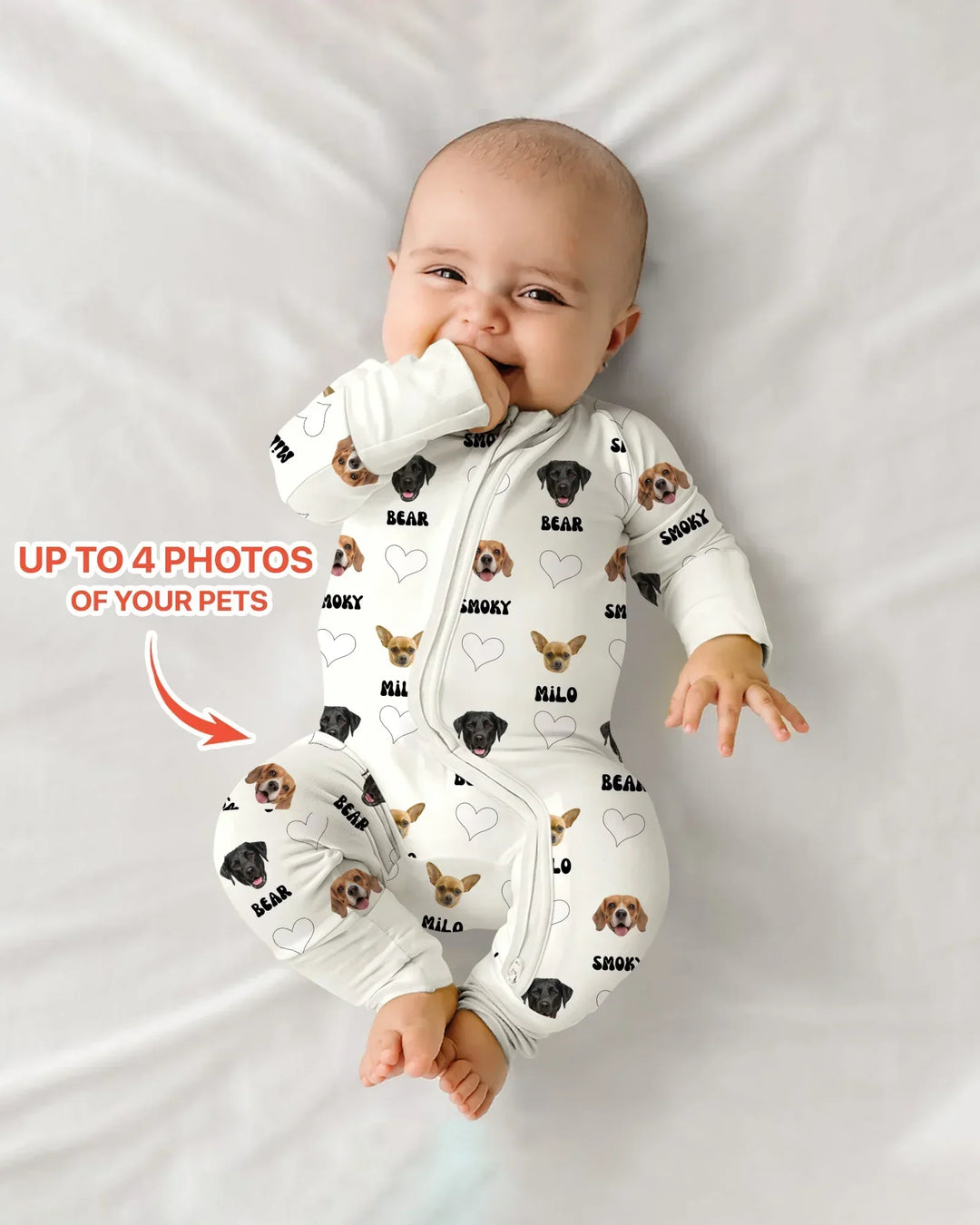 Gerippte Babykleidung mit individuellem Foto - Weich &amp; Skizzenhaft