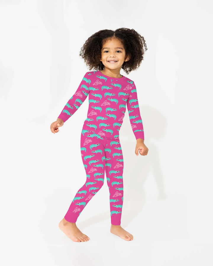 Later Gator Bamboo Two Piece Long Sleeve Pajama Set