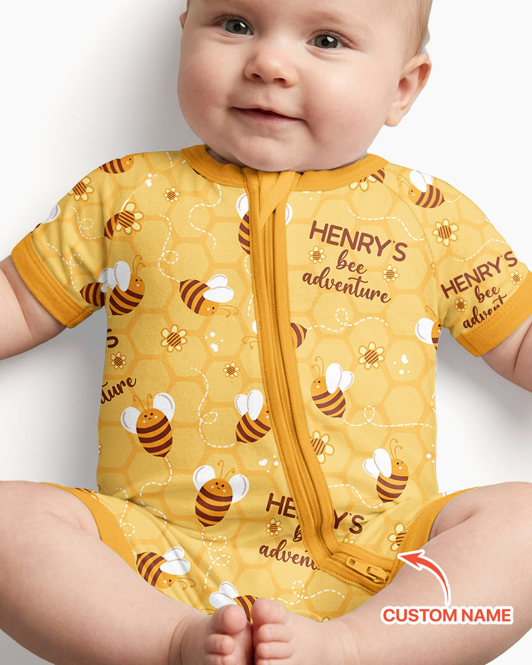 Custom Name Bee Back To School Bamboo Shorty Zippy