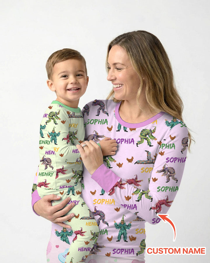 Zweiteiliges Langarm-Pyjama-Set mit Sommerfrüchten