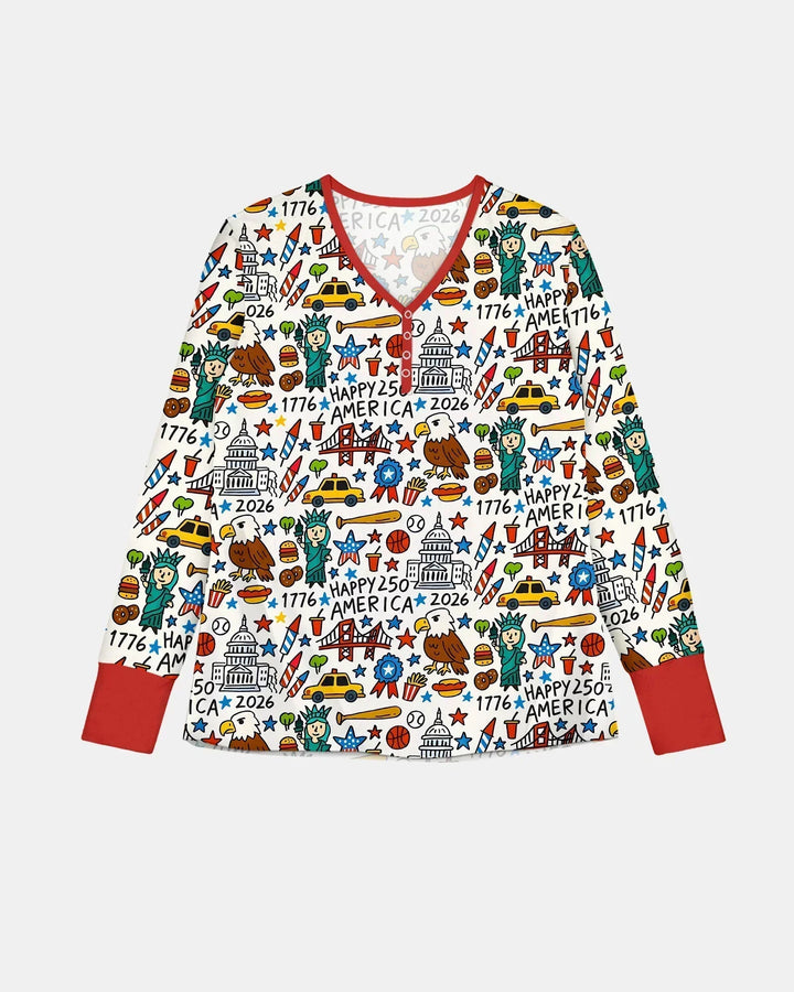 Doodle America 250th Anniversary Family Women Pajama Set