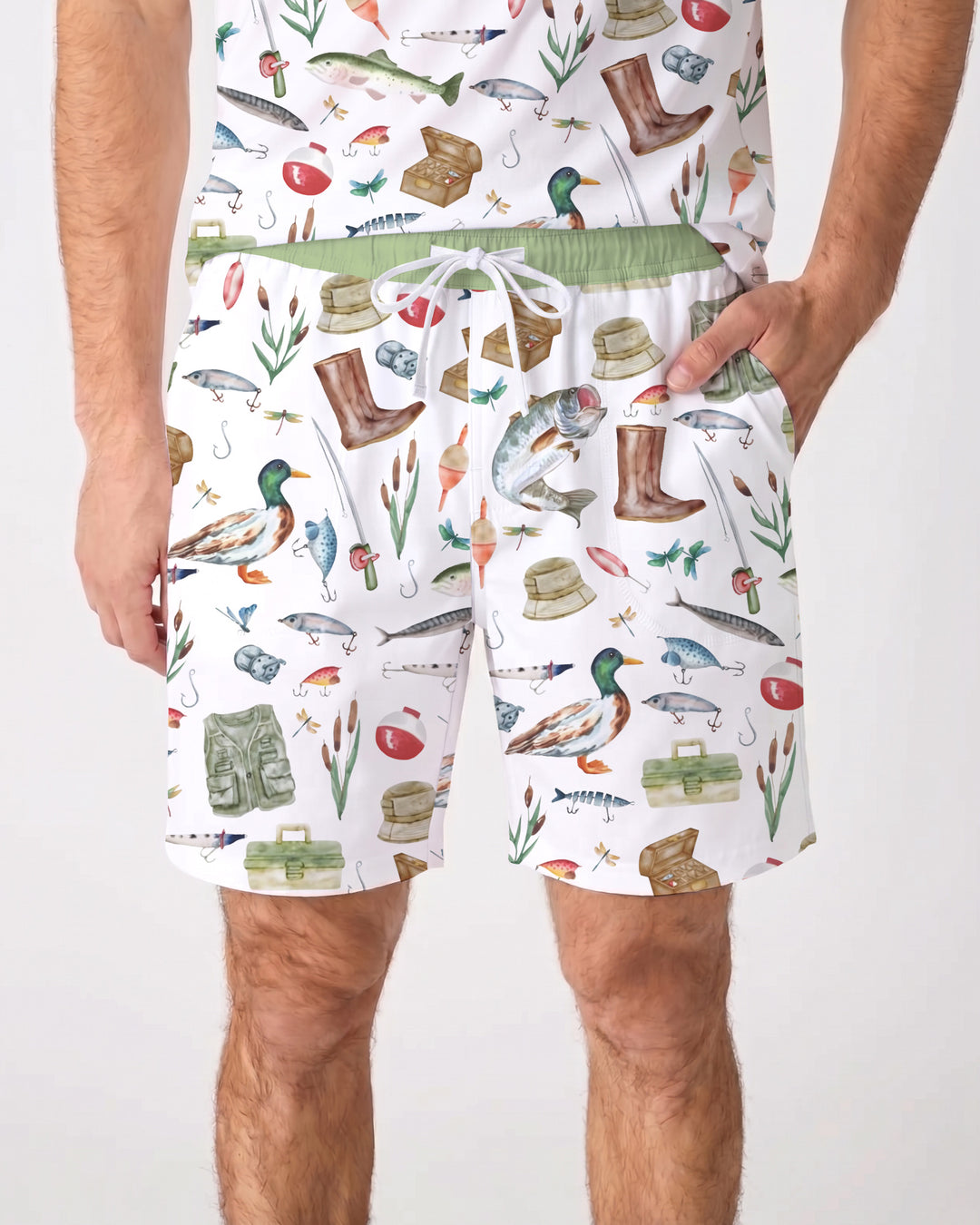 Daddy's Fishing Buddy Daddy& Me Matching Bamboo Men Short Sleeve Short Pajama Set