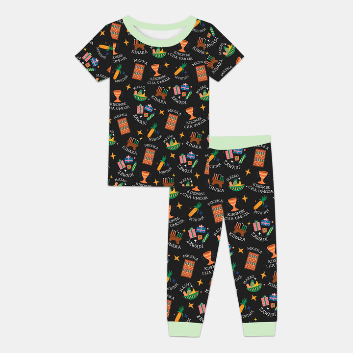 Kwanzaa Spirit Two Piece Short Sleeve Pajama Set
