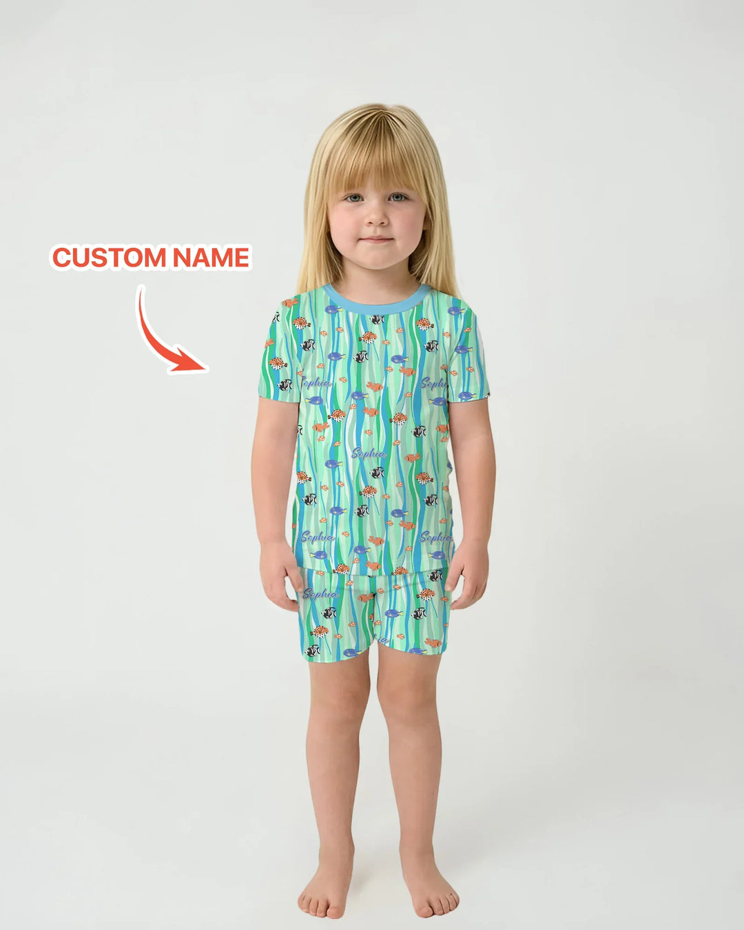 Zweiteiliges Pyjama-Set mit kurzen Ärmeln und Shorts im Sommer-Design