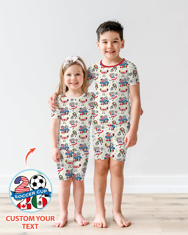 Soccer Squad 2026 Bamboo Two Piece Short Sleeve Shorts Pajama Set