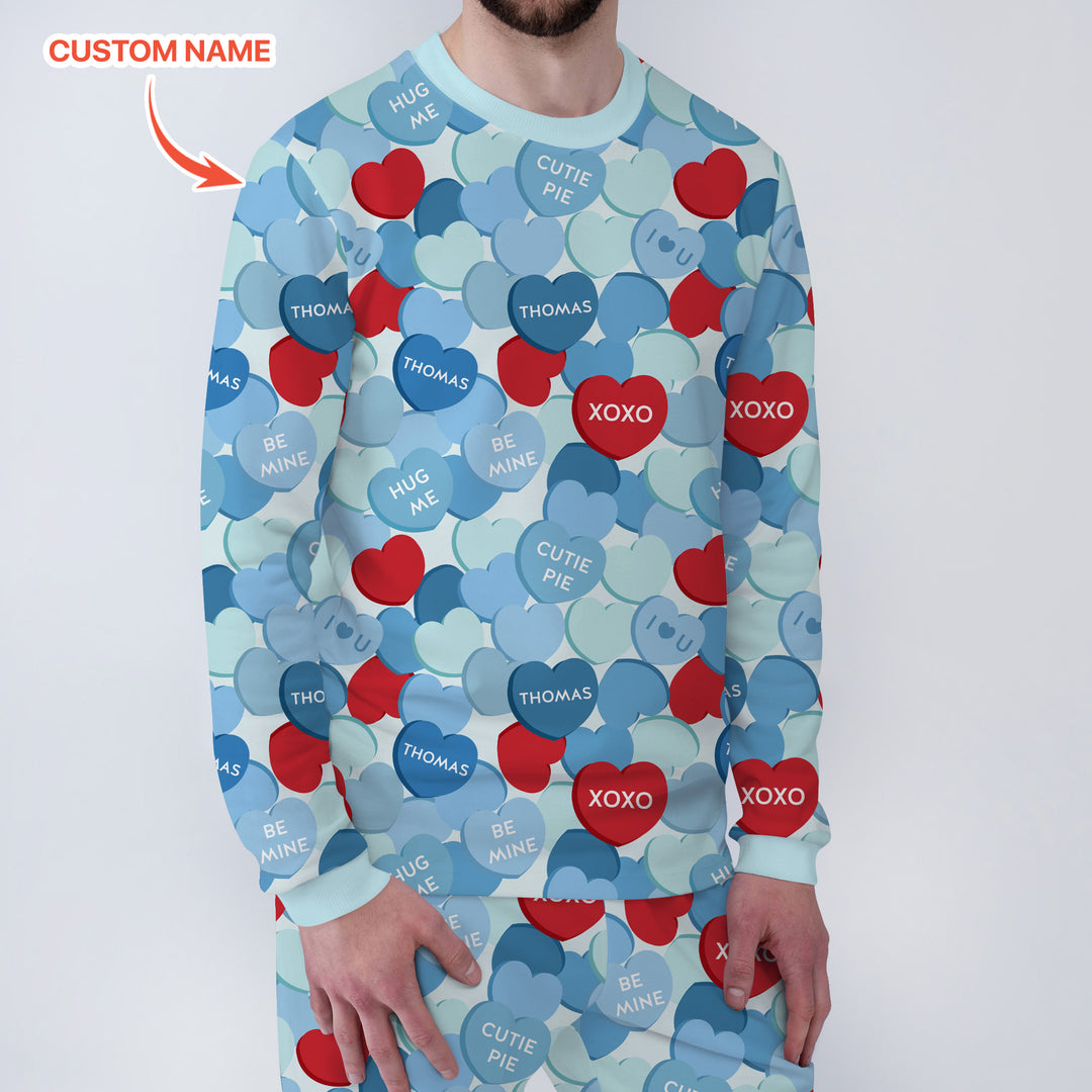 Valentine Candy Crush Family Matching Men's Pajama Set