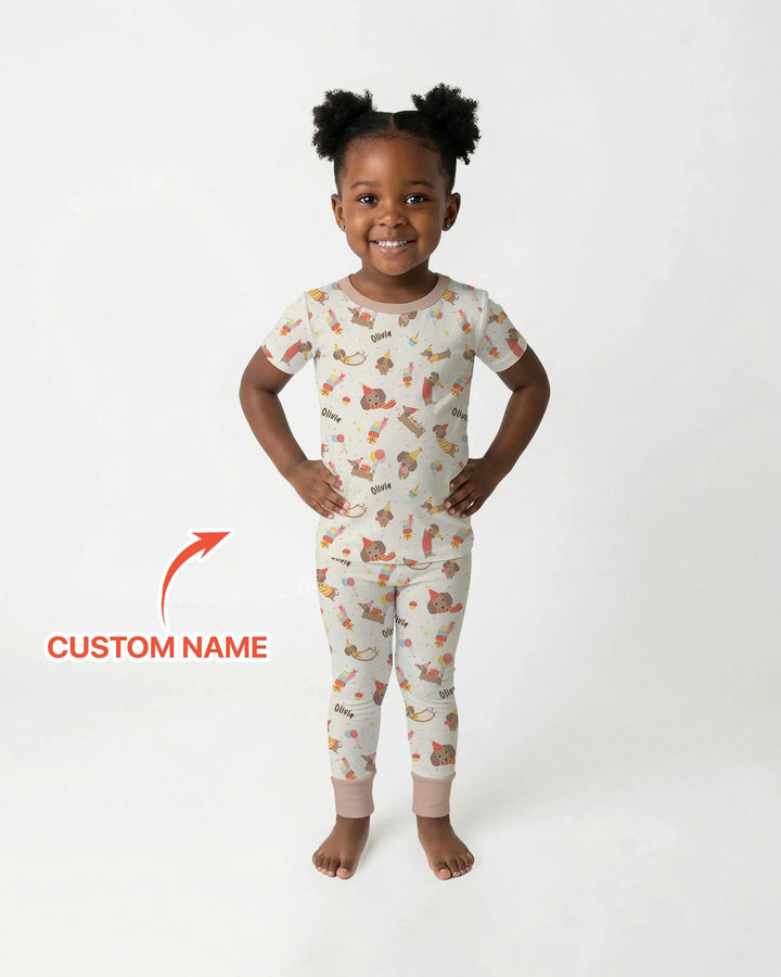 Zweiteiliges, kurzärmliges Pyjama-Set mit Marienkäfern