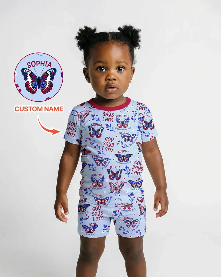 Zweiteiliges Pyjama-Set mit kurzen Ärmeln und Shorts im Sommer-Design