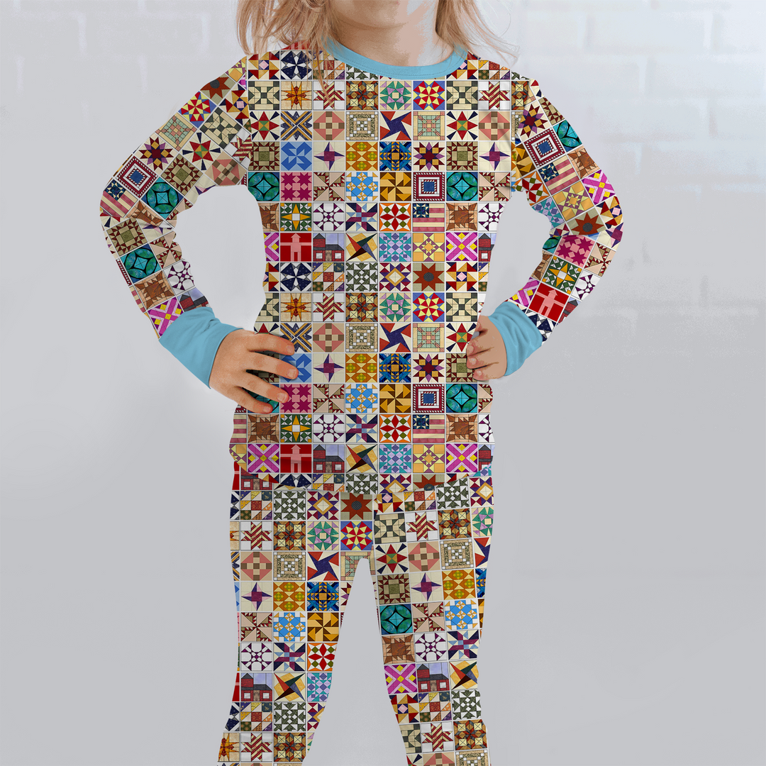 Heritage Quilt Two Piece Long Sleeve Pajama Set