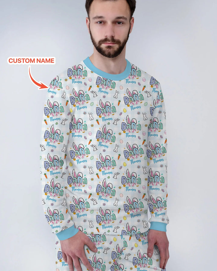 Custom Name Easter Family Matching Men's Pajama Set