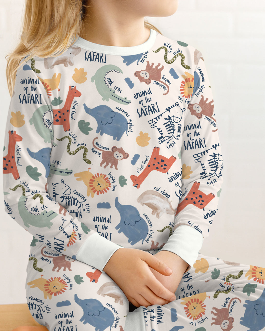 Funny African Animals Two Piece Long Sleeve Pajama Set