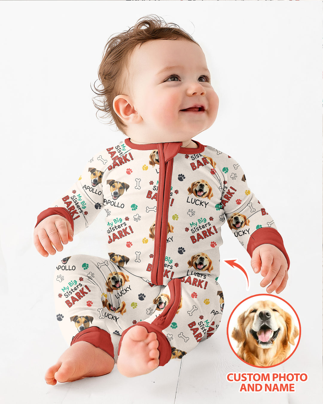 Raised With Paws - Custom Pet Photo And Name Bamboo Convertible Zippy