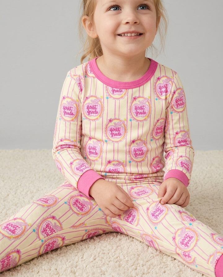 Conjunto de pijama de dos piezas de bambú con mangas largas, plantilla PERSONALIZADA