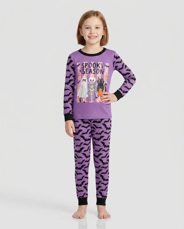 Zweiteiliges Langarm-Pyjama-Set mit Sommerfrüchten