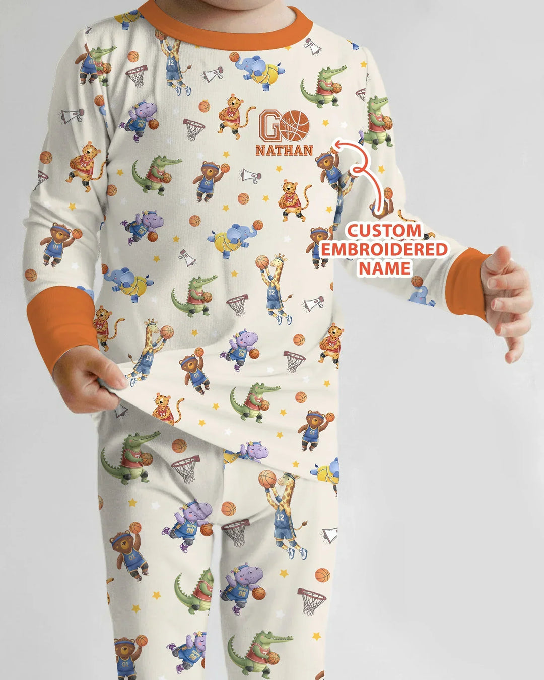 Zweiteiliges Langarm-Pyjama-Set mit Sommerfrüchten