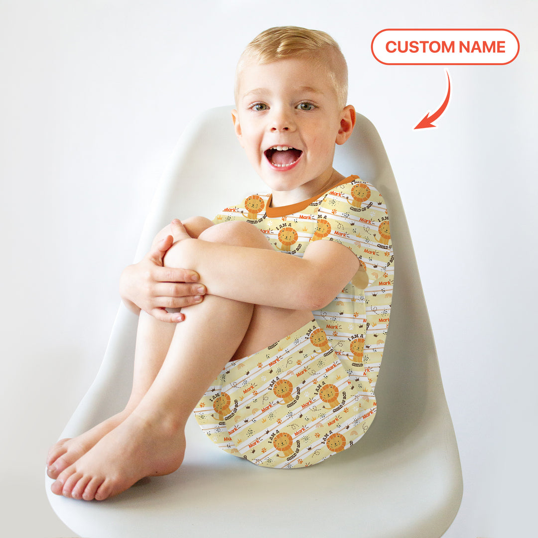 I Am A Child Of God Custom Name Boy Two Piece Short Sleeve Shorts Pajama Set