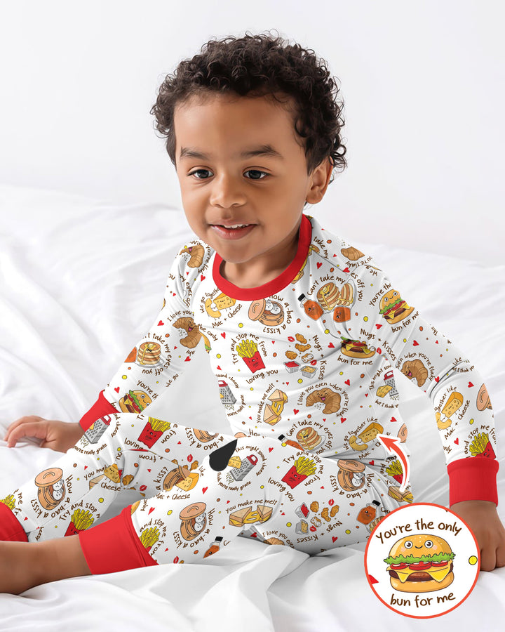 Food Puns Love Bamboo Two Piece Long Sleeve Pajama Set